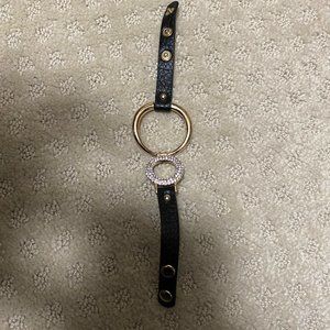 Leather and rhinestone bracelet- New without tags